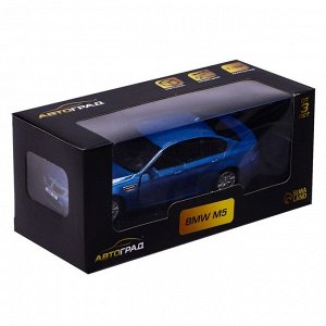 Машина металлическая BMW M5, 1:32, открываются двери, инерция, цвет синий