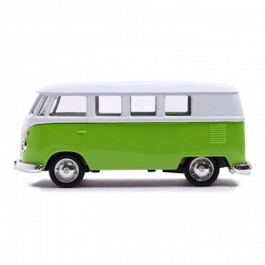 Машина металлическая VOLKSWAGEN TRANSPORTER T1, 1:32, открываются двери, инерция, цвет красный