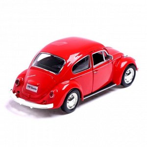 Машина металлическая VOLKSWAGEN BEETLE 1967, 1:32, открываются двери, инерция, цвет красный