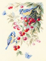 Набор для вышивания СИНИЦЫ И ВИШНЯ
