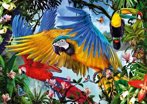 Алмазная живопись - мозаика Попугаи