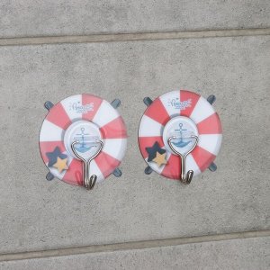 Набор крючков на липучке «Спасательный круг», 2 шт, цвет МИКС