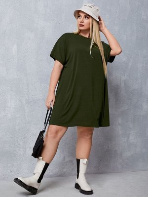 Plus Size Платье-футболка с рукавами "доломан"