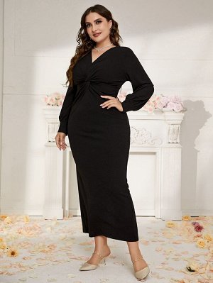 SheIn Платье с драпировкой с разрезом сзади Plus Size