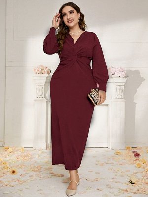 Платье с драпировкой с разрезом сзади Plus Size