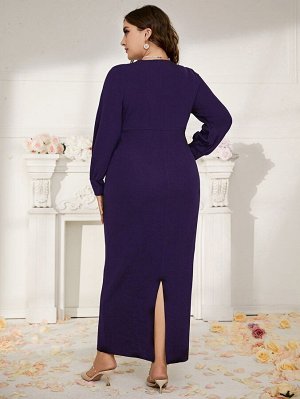 Платье с драпировкой с разрезом сзади Plus Size