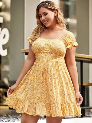 SBetro Платье Plus Size с цветочным принтом