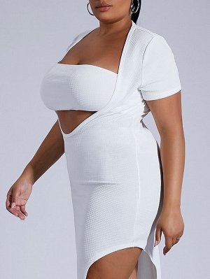 SXY Платье Plus Size с разрезом