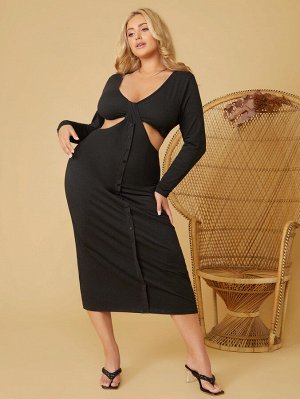 Plus Size Платье с глубоким вырезом