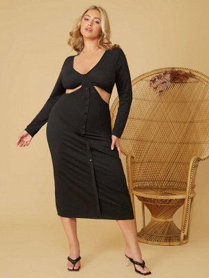 Plus Size Платье с глубоким вырезом