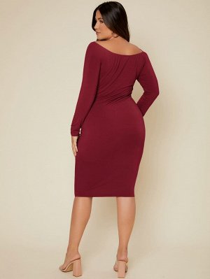 SheIn Облегающее платье с открытыми плечами Plus Size