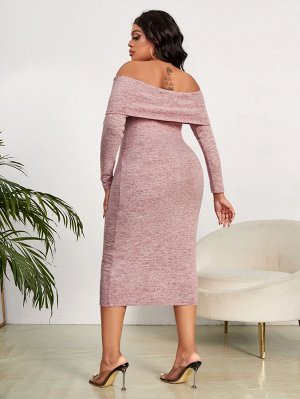 SXY Plus Size Облегающее платье с открытыми плечами