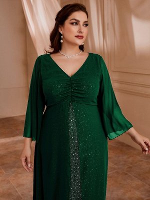 Платье макси Plus Size с v-образным воротником