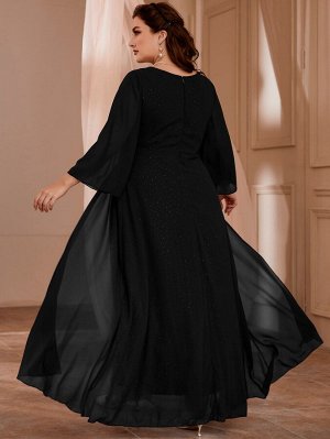 Платье макси Plus Size с v-образным воротником