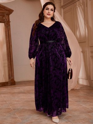 SheIn Платье Plus Size с v-образным воротником