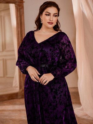 SheIn Платье Plus Size с v-образным воротником