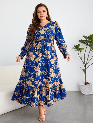 Платье макси Plus Size с цветочным принтом