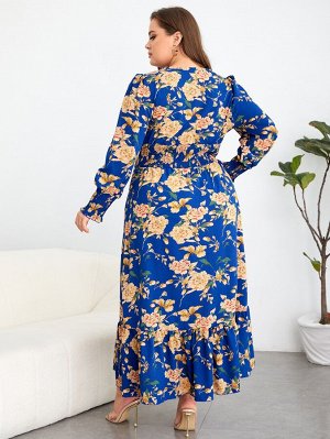 Платье макси Plus Size с цветочным принтом