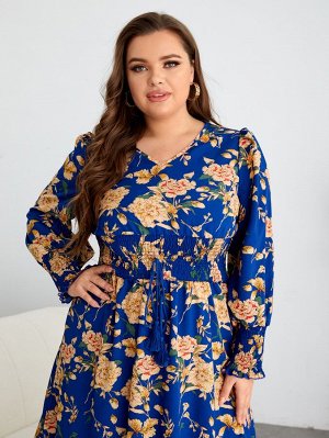 Платье макси Plus Size с цветочным принтом