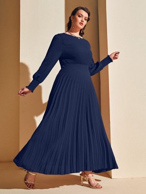 Plus Size Платье Плиссированный