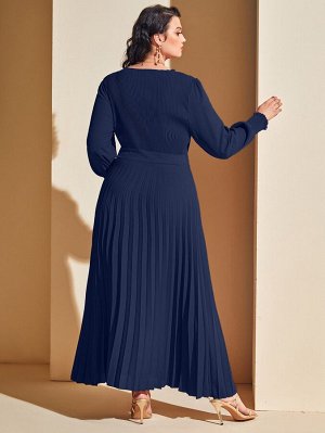 Plus Size Платье Плиссированный