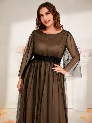 Платье с кружевной отделкой с аппликацией Plus Size