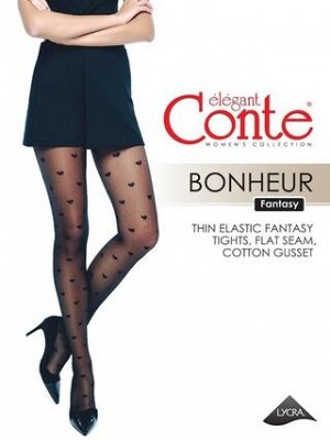 Bonheur колготки (Conte)  с рисунком "сердечки" 20 ден