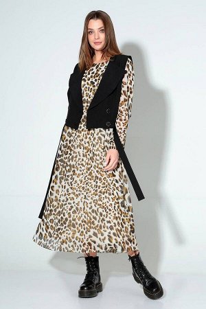 Платье, Жилет / Liona Style 813 леопард