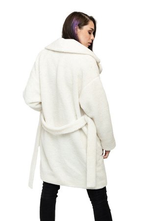 Пальто стильное из овечьей шерсти ELEGANT FUR CAMEL, цвет Ваниль цвет БЕЛЫЙ