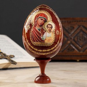 Сувенир Яйцо на подставке икона "Божья Матерь Казанская"
