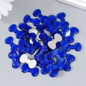 Декор для творчества пластик "Стразы Бант. Синий" набор 40 шт 1,3х2,4 см