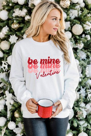 Белый свитшот с надписью: Be Mine Valentine