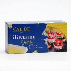 Желатин листовой Val'de 140 булм, 1 кг