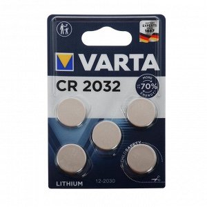Батарейка литиевая Varta, CR2032-5BL, 3В, блистер, 5 шт.
