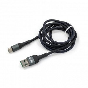 Кабель BYZ BC-031t, USB - Type-C, 6 А, 65 Вт, 1.2 м, черно-серый