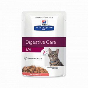 Hill's Prescription Diet i/d Digestive Care Влажный диетический корм для кошек при расстройствах пищеварения с лососем 85 гр