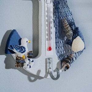 Термометр «Якорь с чайкой», 12 х 9,5 х 2,5 см