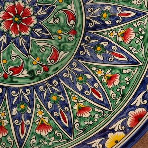Ляган Риштанская Керамика "Цветы", 41 см, разноцветный
