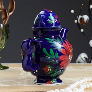 Чайник заварочный "Самовар", кобальт, разноцветный, керамика, 1 л, микс