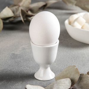 Подставка керамическая под яйцо Доляна «Бланш», d=4 см, цвет белый