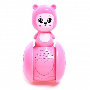 Развивающая игрушка музыкальная неваляшка «Мишка Роро», розовый