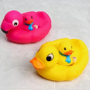 Набор игрушек для игры в ванне «Фламинго/ Уточка»: мыльница + игрушка 1 шт, виды МИКС