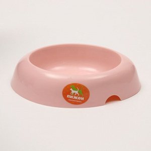 Миска пластиковая округлая, розовая, 20 х 4,5 см, 0,6 л