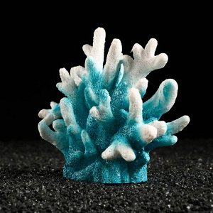 Декоративный коралл Синулярия, 18 х 9 х 14 см, голубой