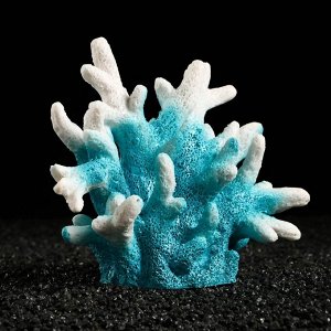 Декоративный коралл "Синулярия", 18 х 9 х 14 см, голубой