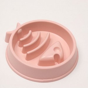 Миска «Медленное кормление», от переедания, розовая, 21 х 21 х 4,5 см