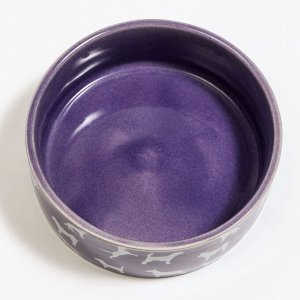 Миска керамическая «Породы», 11,5 х 5 см, фиолетово-белая, 500 мл