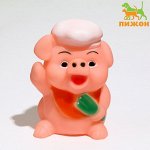 Игрушка пищащая &quot;Веселая свинка - Повар&quot; для собак, 9 см