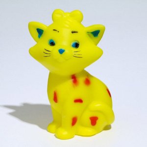 Игрушка пищащая "Кошечка" для собак, 10 см, жёлтая