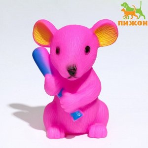 Пижон Игрушка пищащая &quot;Мышь&quot; для собак, 9 см, розовая